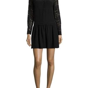 Black silk long sleeve Rebecca Taylor dress